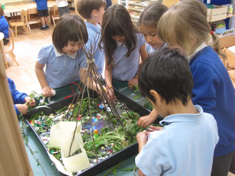 Reception create their own mini Forest of Imagination